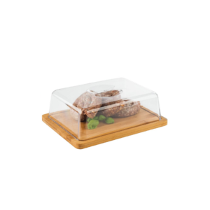 Vassoio buffet in legno con campana 24x18 cm - Paderno