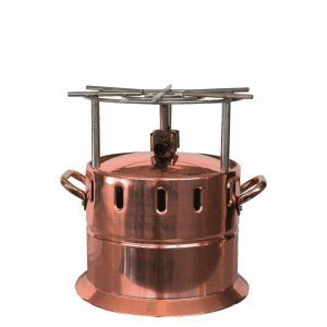 Fornello flambè in rame con griglia in acciaio inox