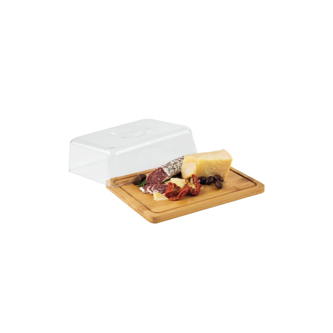 Vassoio buffet in legno con campana 24x18 cm - Paderno - immagine 3