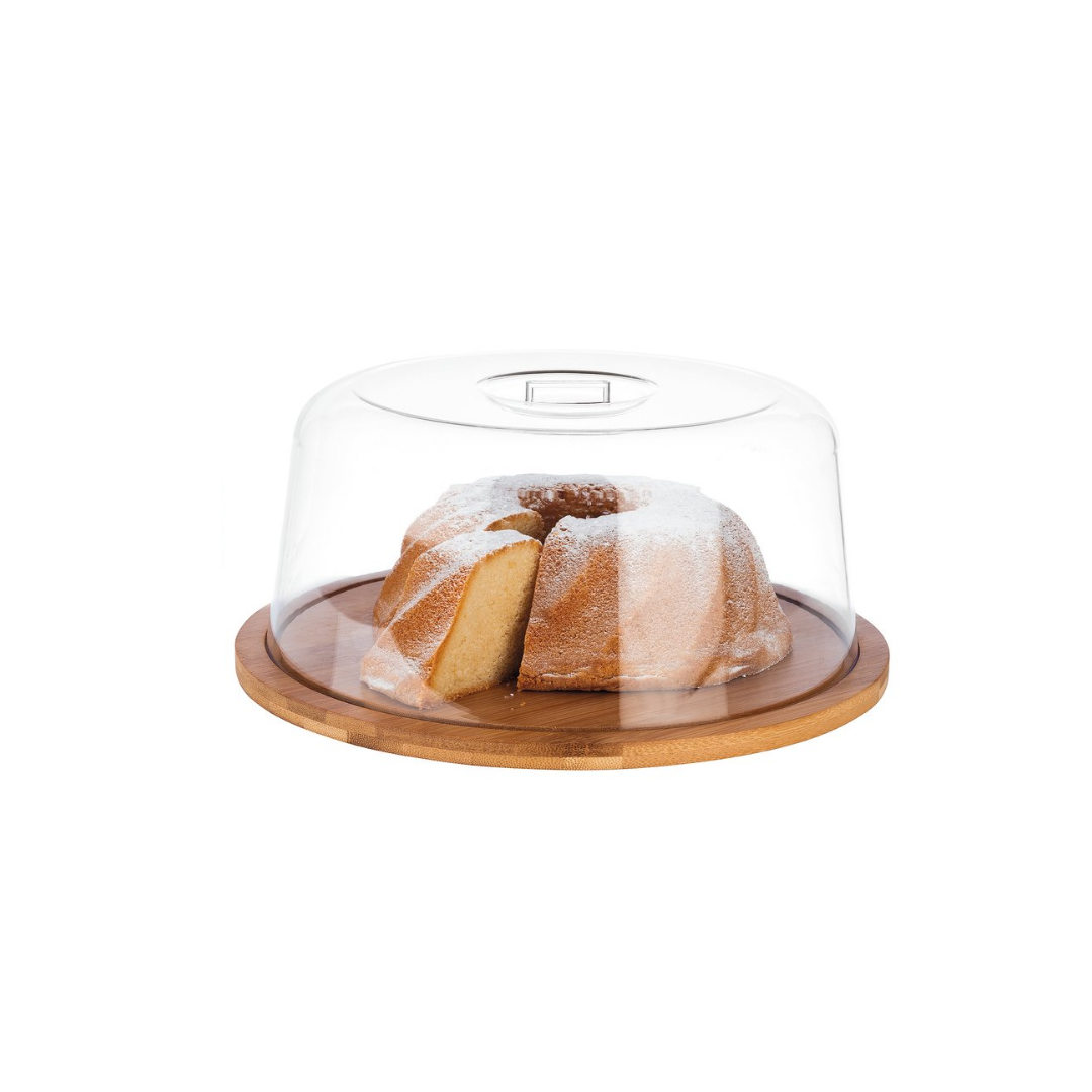 Vassoio tondo buffet in legno con campana 25 cm - Paderno