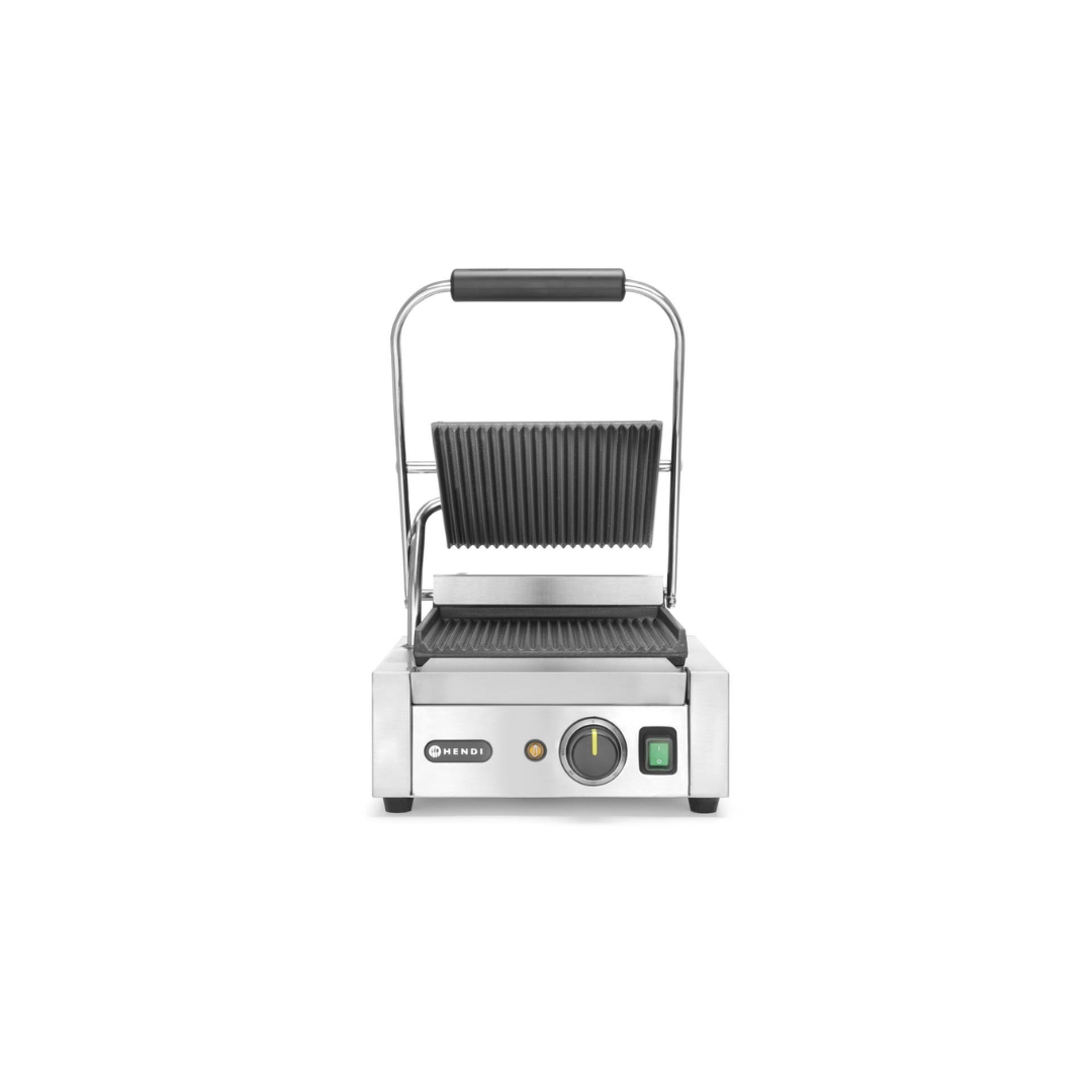 Piastra panini singola con piano cottura in ghisa rigata - potenza 1800 W - immagine 2