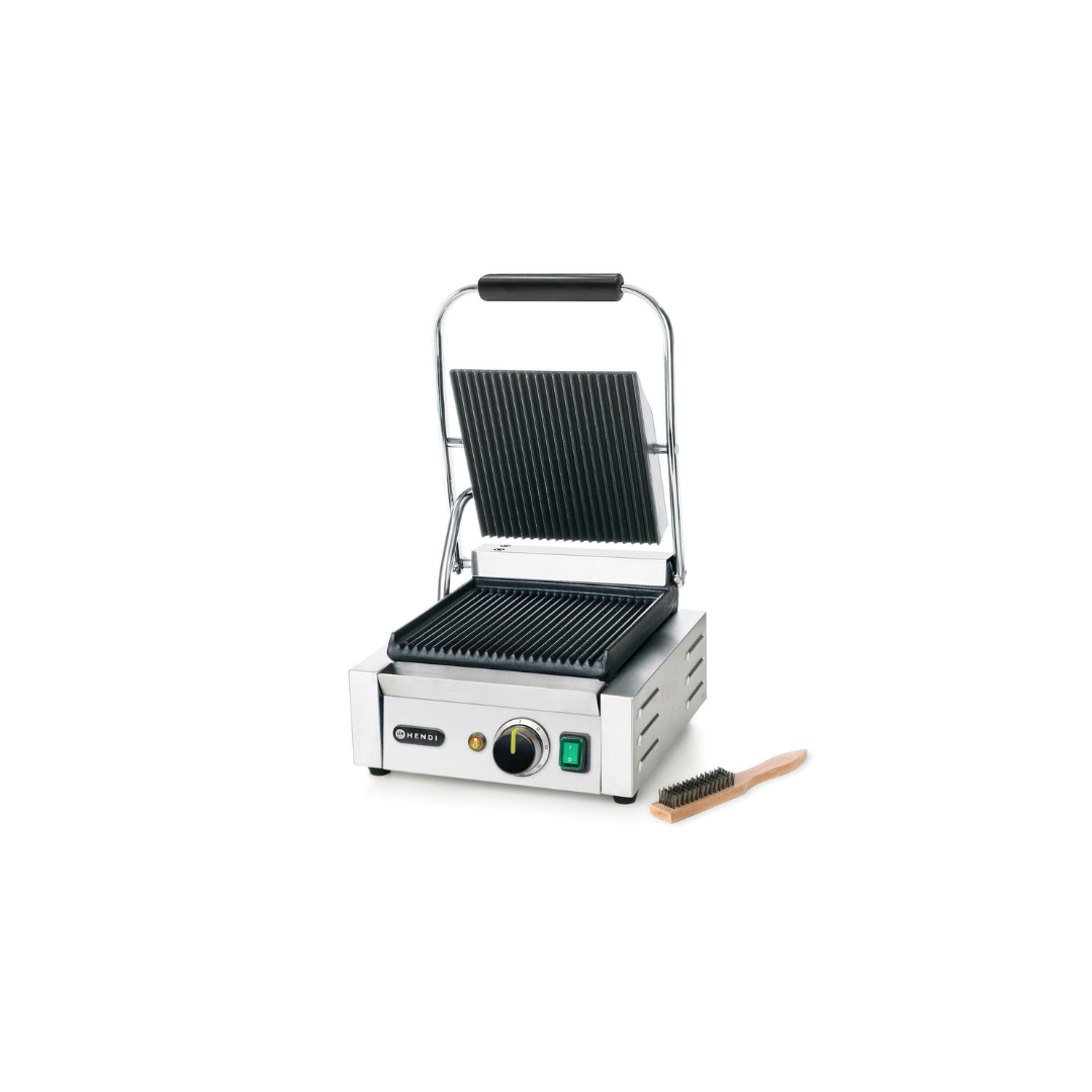 Piastra panini singola con piano cottura in ghisa rigata - potenza 1800 W - immagine 7