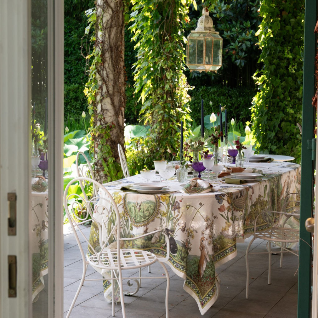 Tovaglia in lino Bunny Garden - Tessitura Toscana Telerie - immagine 2