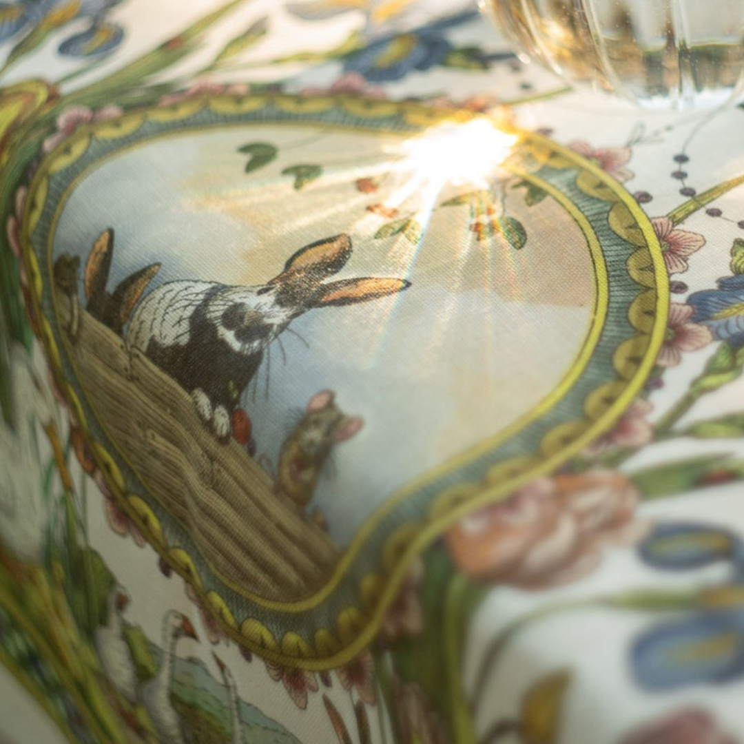 Runner in lino 50x170 cm Bunny Garden - Tessitura Toscana Telerie - immagine 2